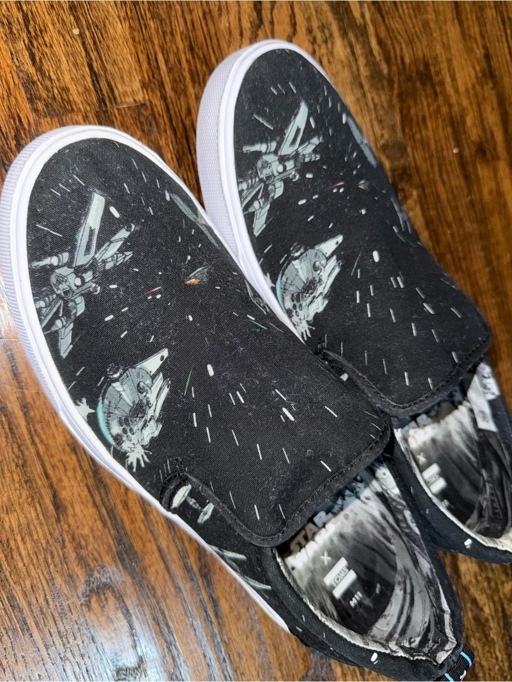 Toms x Star Wars TRVL LITE Slip On Graphic “Black Space” Sneakers Size 11